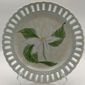 Vintage Hand-painted and Made in Italy Floral Decorative Plate